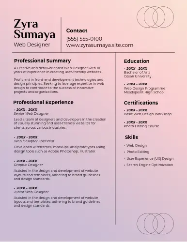 Resume 1 Template Preview