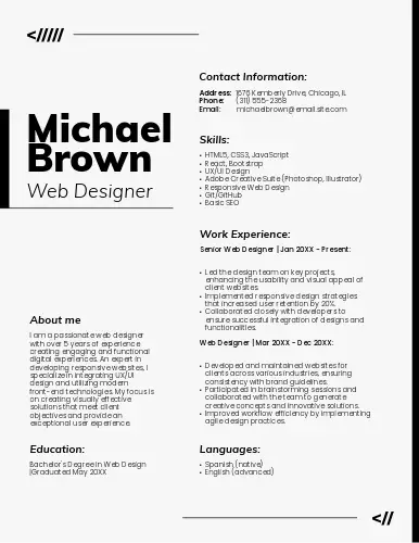 Resume 2 Template Preview